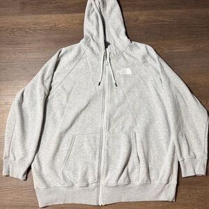 The North Face Full Zip Up Fleece Hoodie Gray Jacket Long Sleeve Women's 3XL